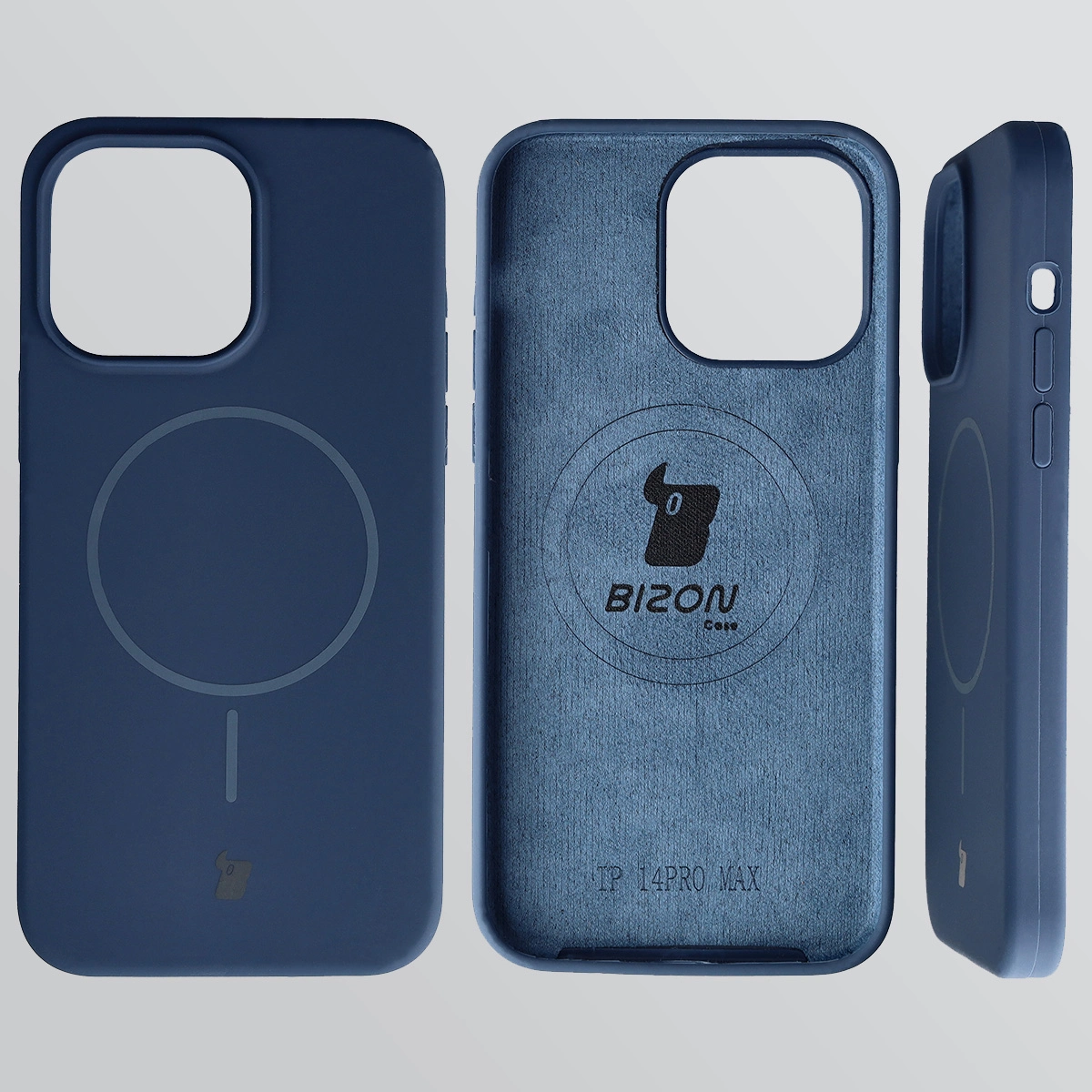 Konstrukcja etui Bizon Soft Case Magnetic: silikon, mikrofibra i zintegrowane osłony do Apple iPhone 14 Pro Max