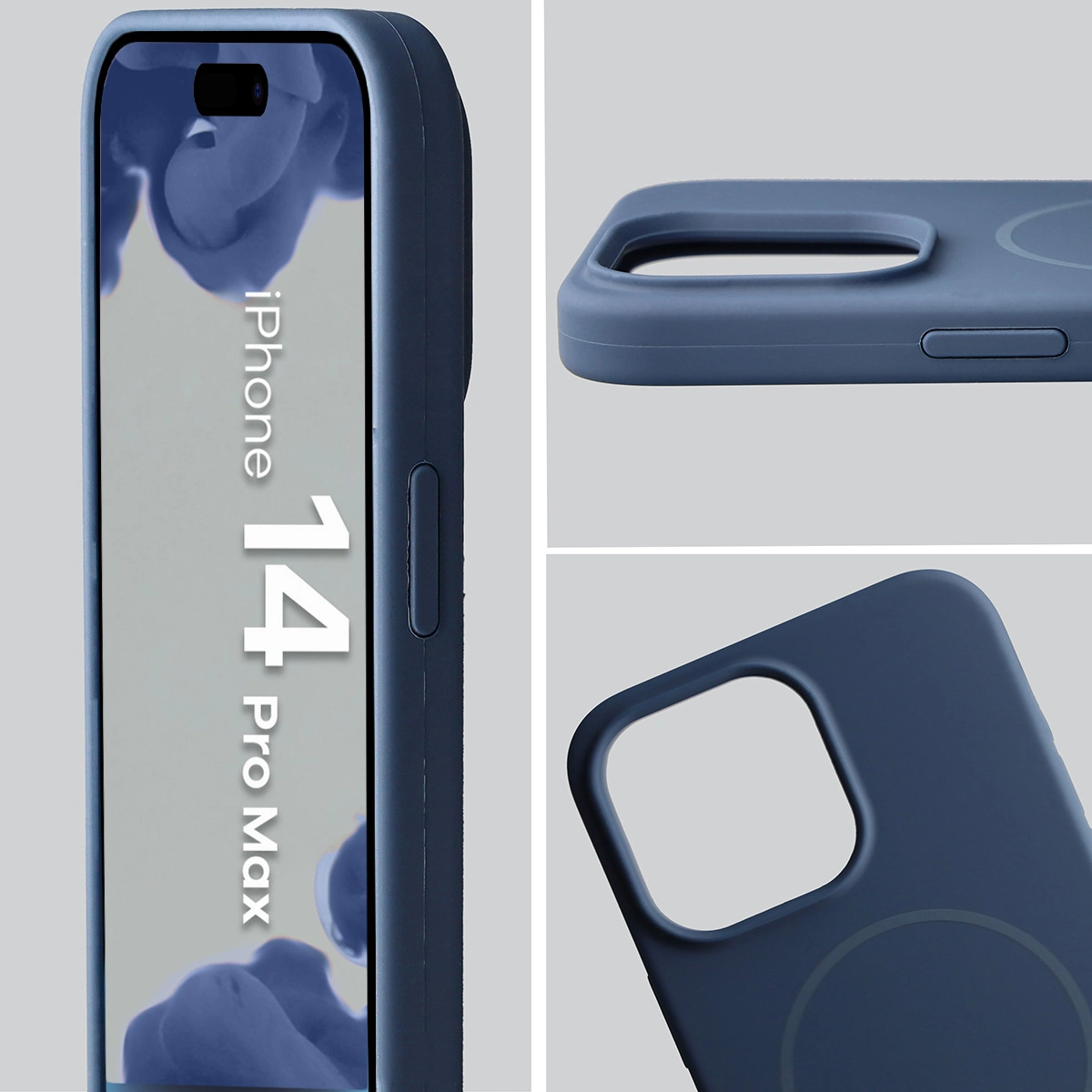 Zbliżenie na wycięcie na obiektywy w etui Bizon Soft Case do Apple iPhone 14 Pro Max