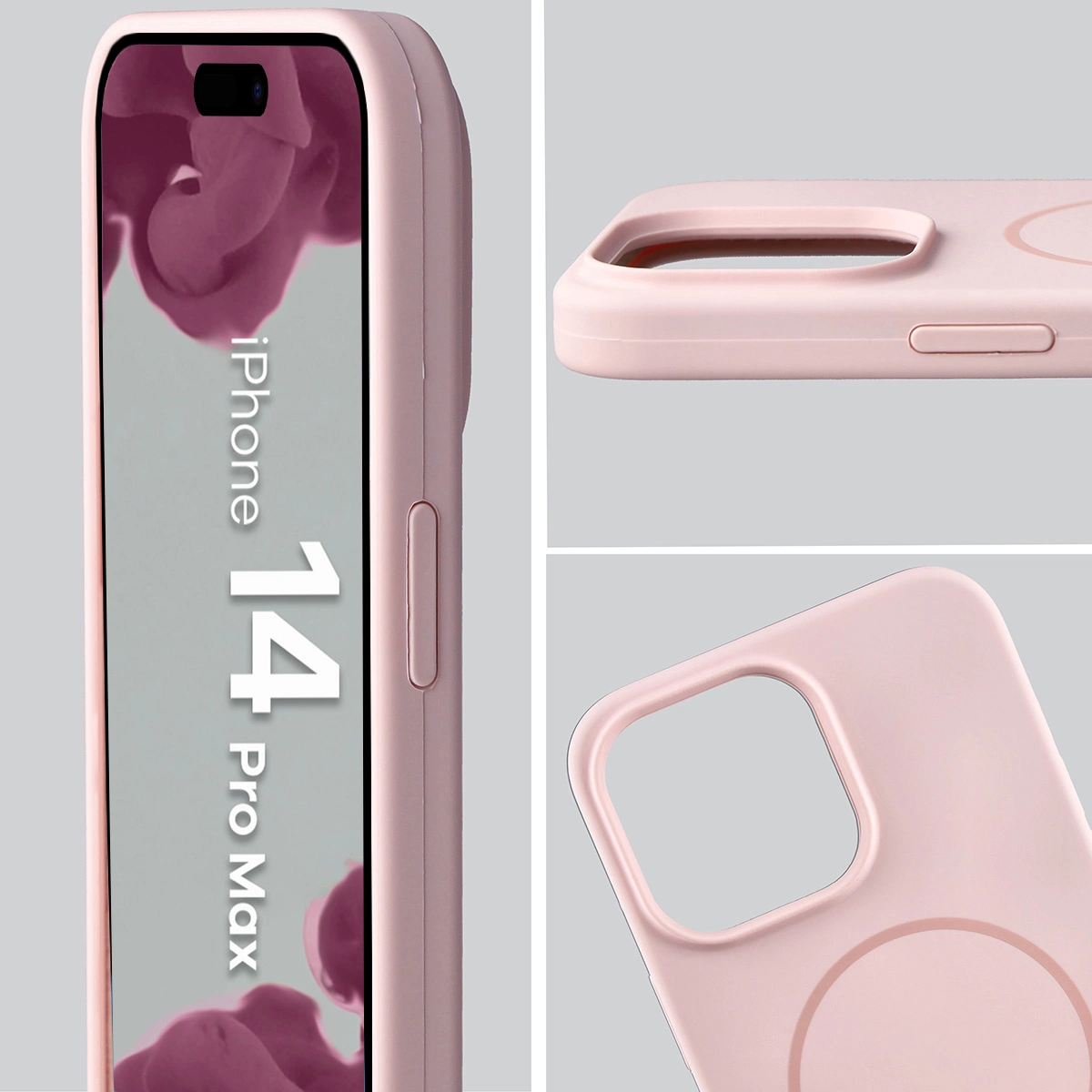 Zbliżenie na wycięcie na obiektywy w etui Bizon Soft Case do Apple iPhone 14 Pro Max