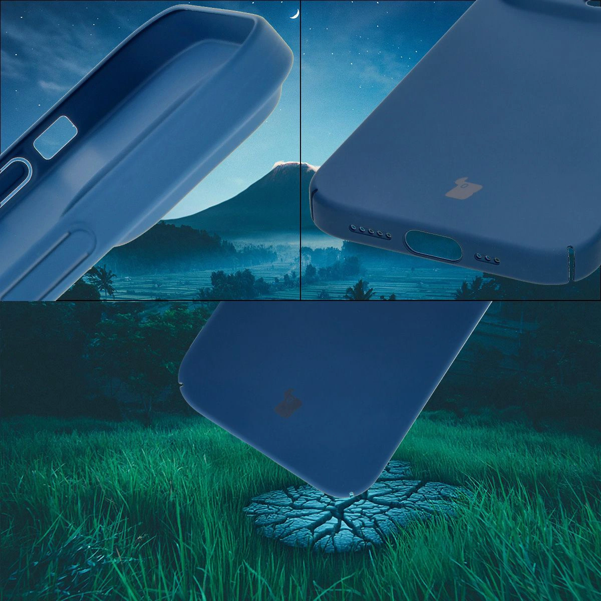 Protecții integrate pentru butoane, decupaje și material dur al etui-ului Bizon Case Łupka pentru Apple iPhone 14 Pro