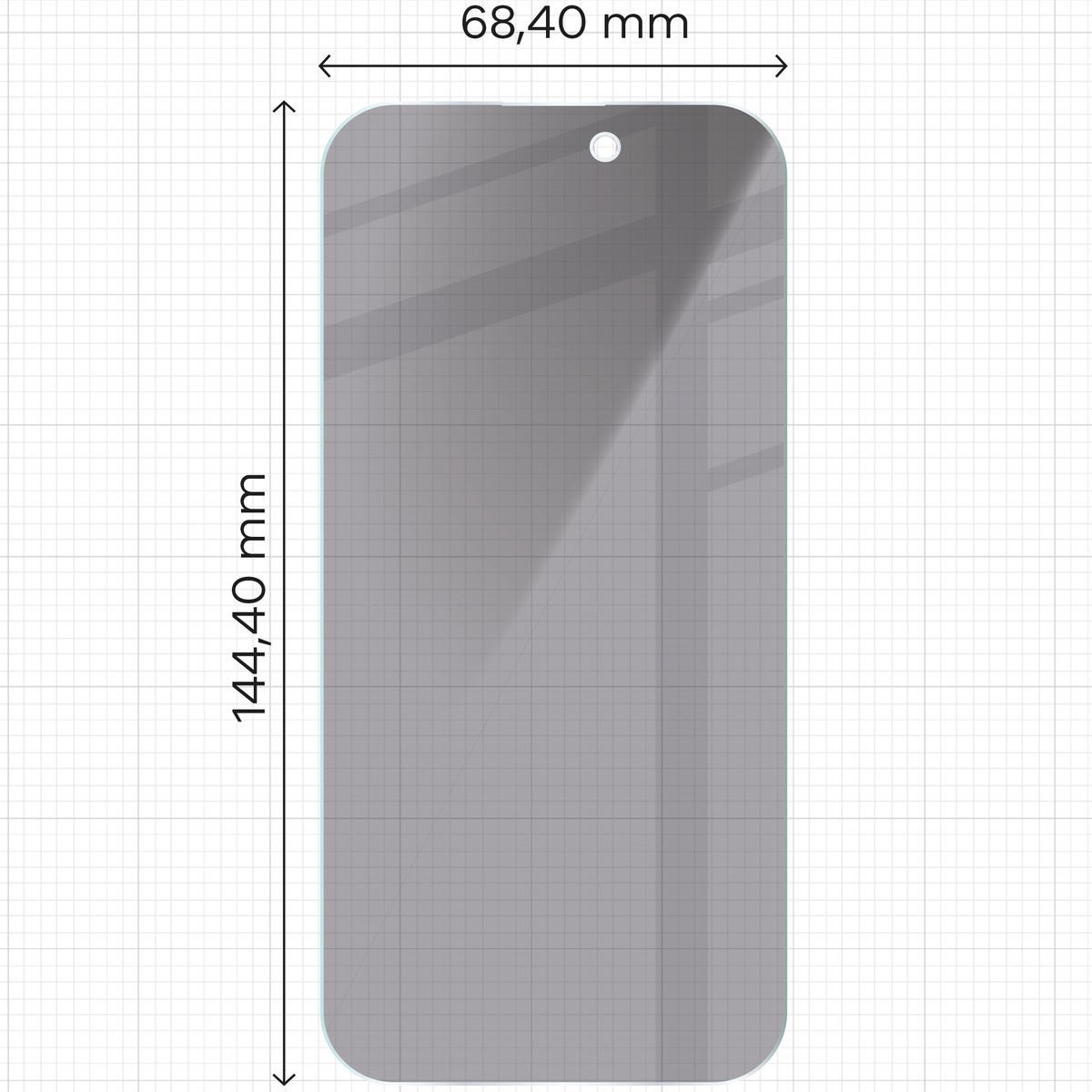 Zdjęcie na miarce szkła Bizon Glass Clear Shadow do Apple iPhone 14 Pro