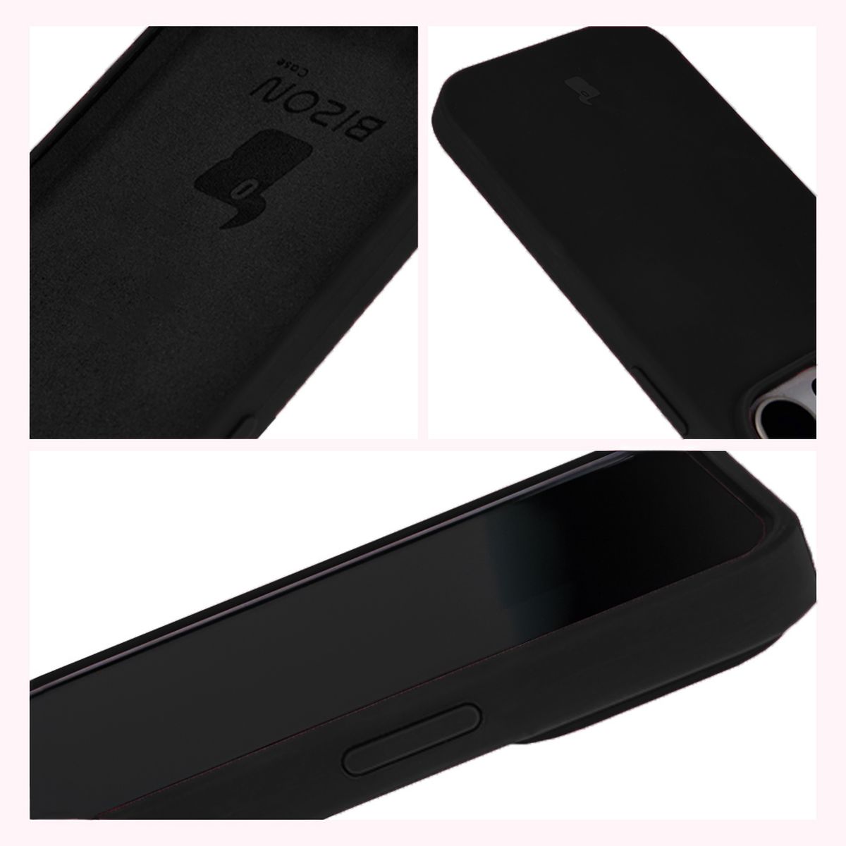 Construcția husei Bizon Soft Case: acoperiri integrate, margini ridicate și umplutură din microfibră