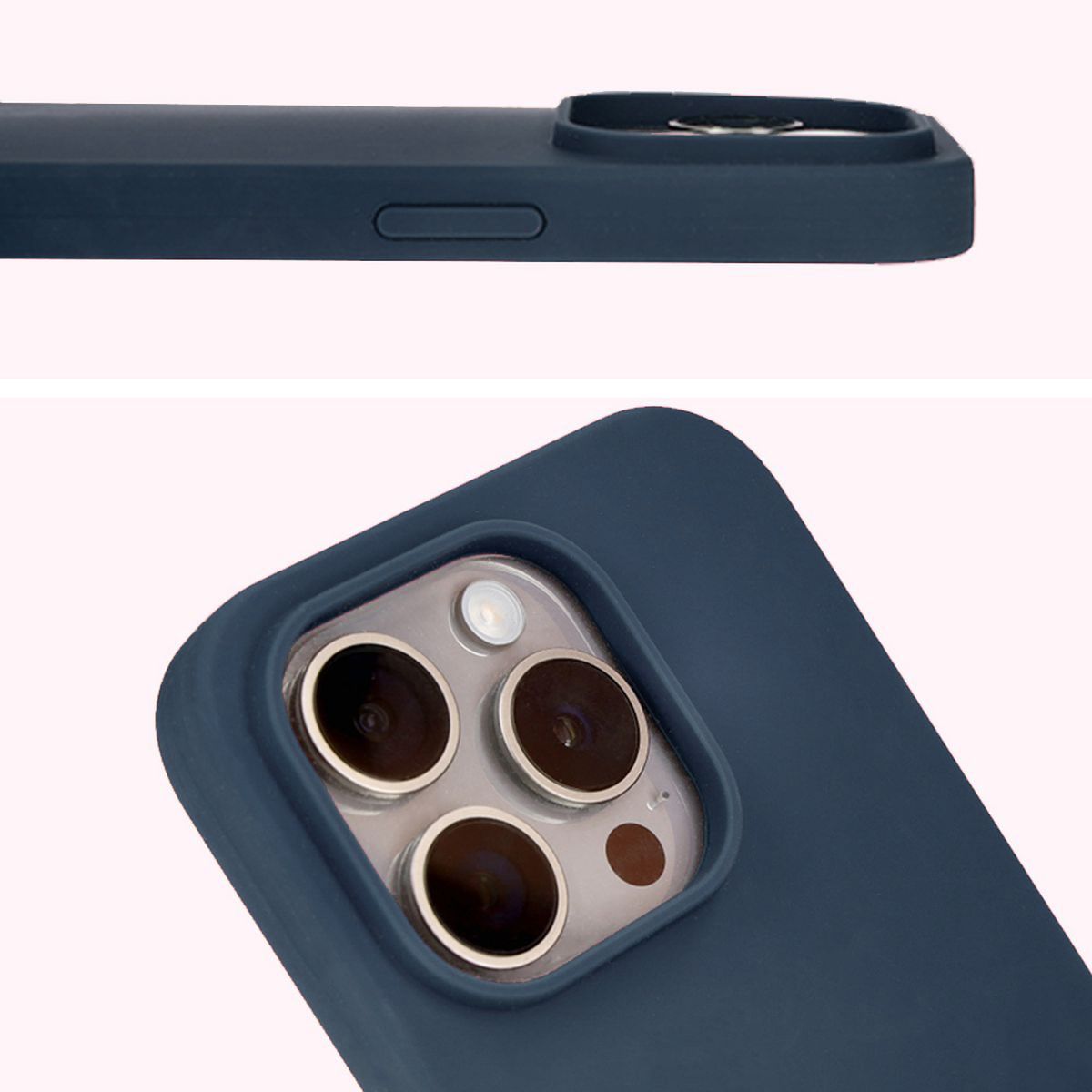 Prim plan al decupajului pentru lentile în husa Bizon Soft Case
