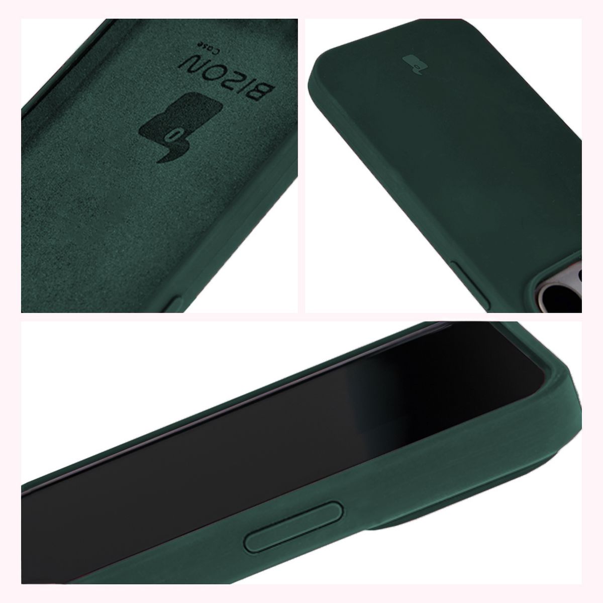 Construcția husei Bizon Soft Case: protecții integrate, margini ridicate și căptușeală din microfibra