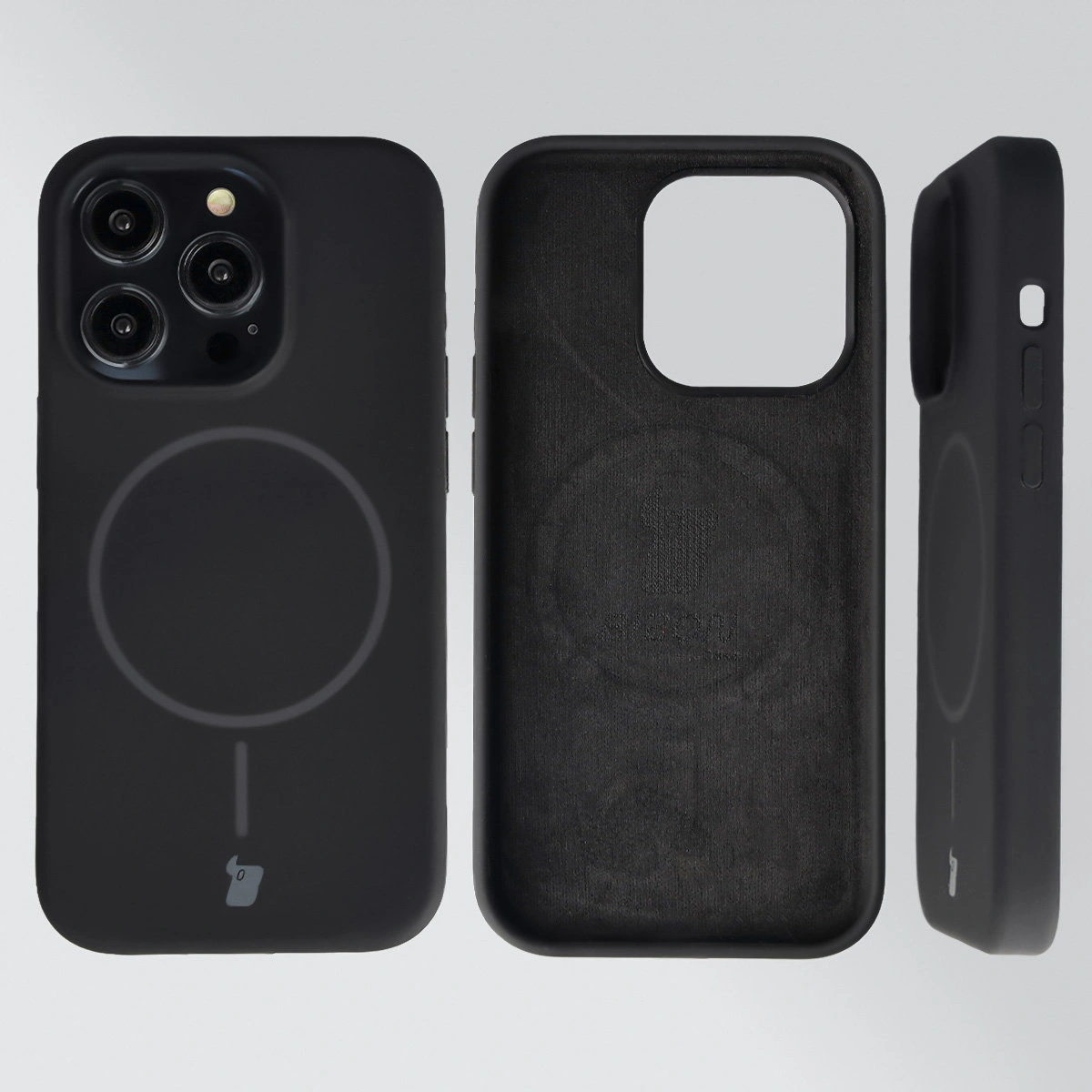 Konstrukcja etui Bizon Soft Case Magnetic: silikon, mikrofibra i zintegrowane osłony do Apple iPhone 14 Pro