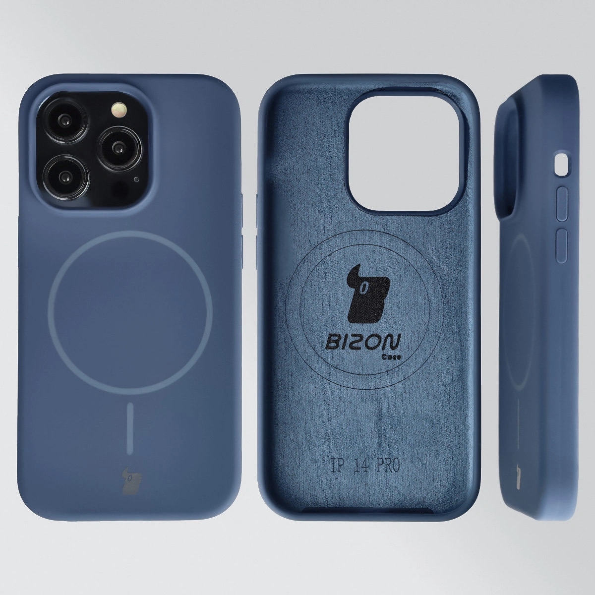 Konstrukcja etui Bizon Soft Case Magnetic: silikon, mikrofibra i zintegrowane osłony do Apple iPhone 14 Pro