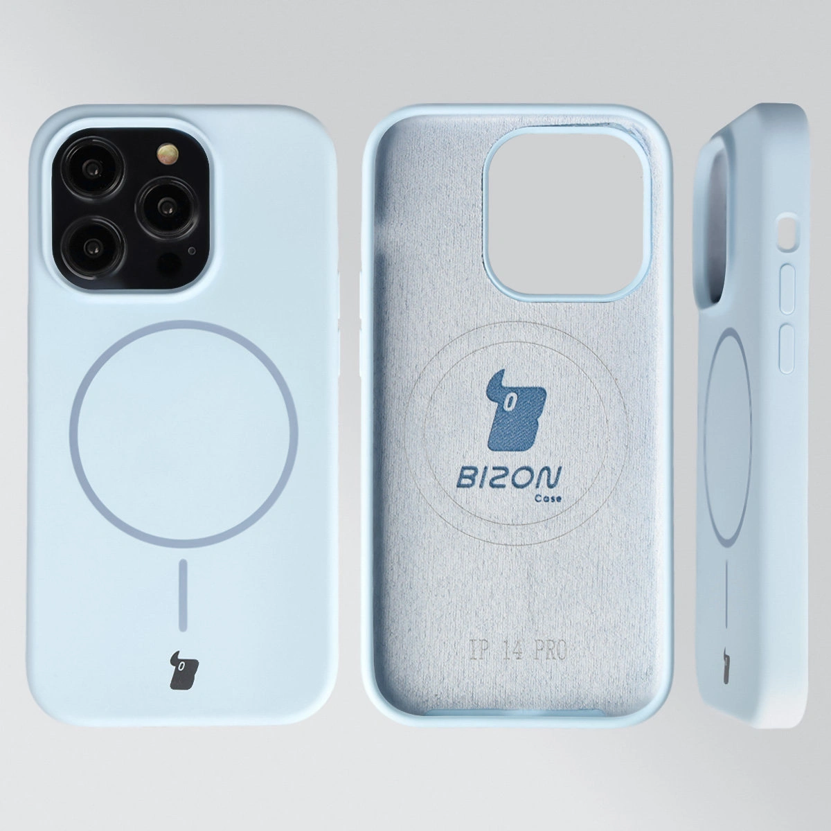 Konstrukcja etui Bizon Soft Case Magnetic: silikon, mikrofibra i zintegrowane osłony do Apple iPhone 14 Pro