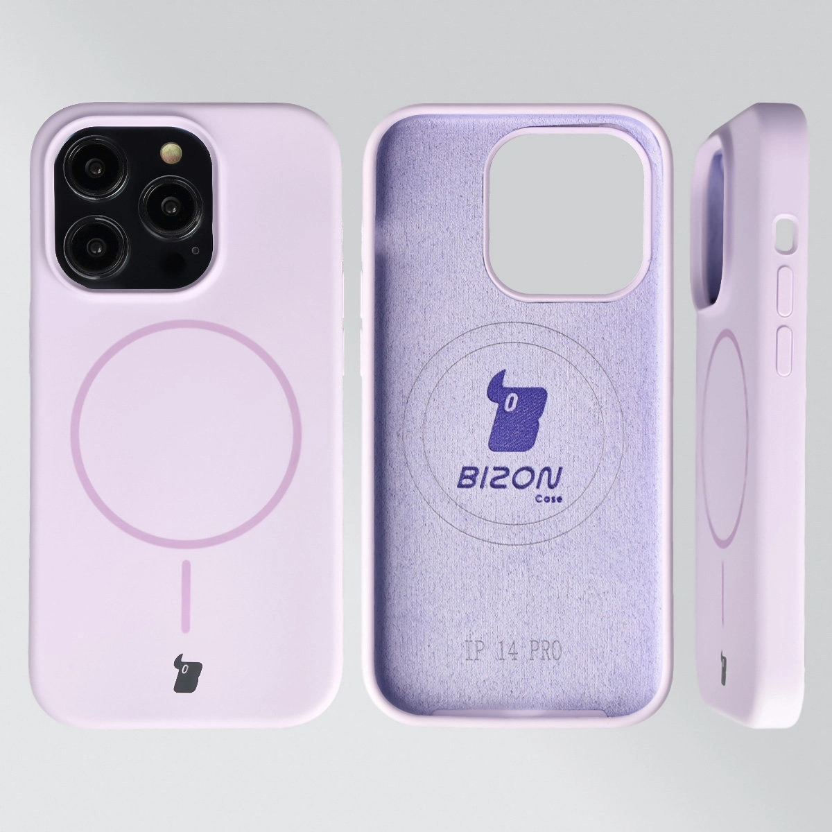 Konstrukcja etui Bizon Soft Case Magnetic: silikon, mikrofibra i zintegrowane osłony do Apple iPhone 14 Pro