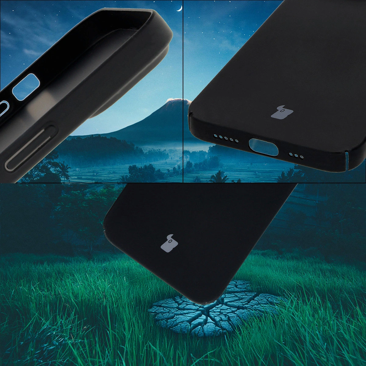 Integrierte Abdeckungen für Tasten, Ausschnitte und hartes Material des Bizon Case Łupka für Apple iPhone 14