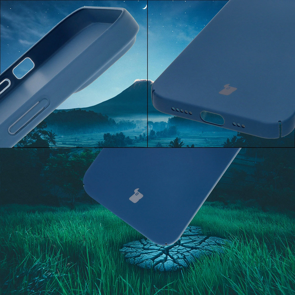 Integrierte Abdeckungen für Tasten, Ausschnitte und hartes Material des Bizon Case Łupka für das Apple iPhone 14