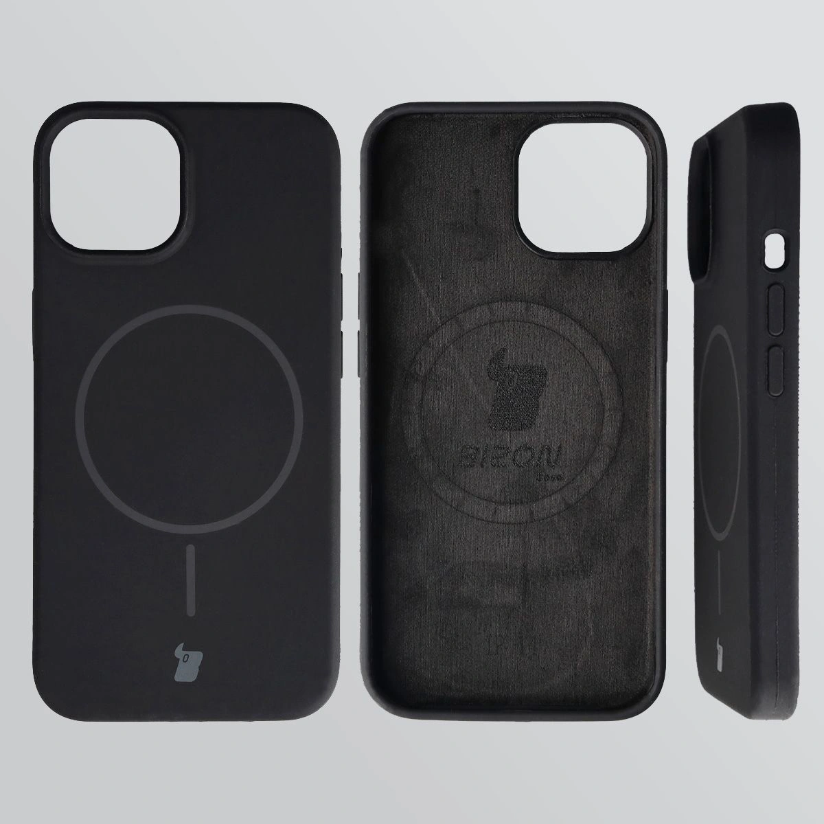Konstrukcja etui Bizon Soft Case Magnetic: silikon, mikrofibra i zintegrowane osłony do Apple iPhone 14