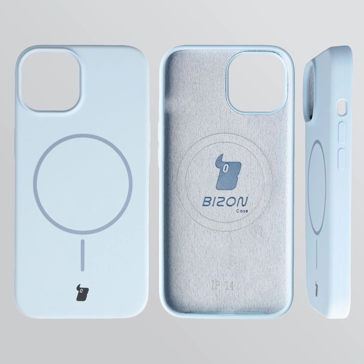 Konstrukcja etui Bizon Soft Case Magnetic: silikon, mikrofibra i zintegrowane osłony do Apple iPhone 14