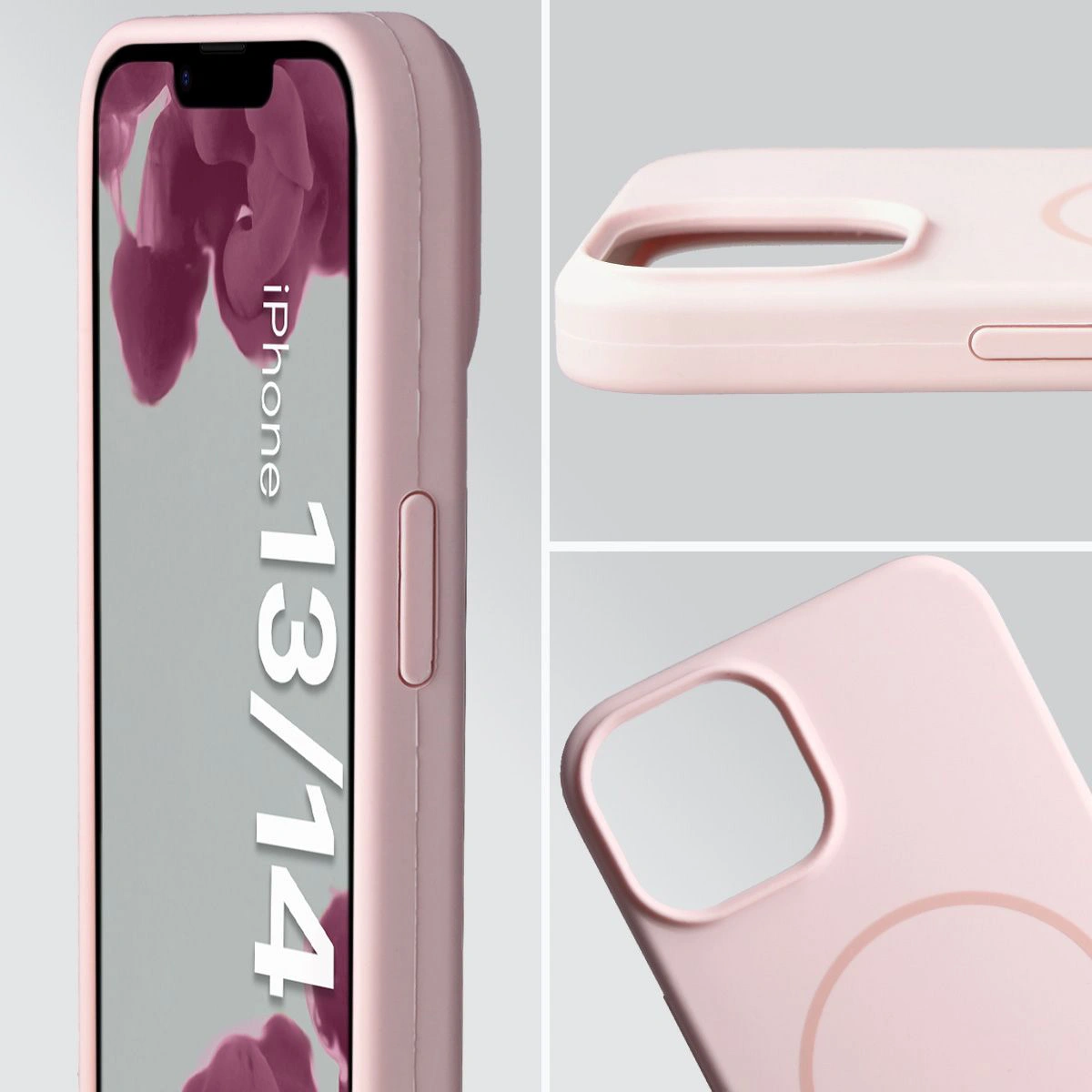 Zbliżenie na wycięcie na obiektywy w etui Bizon Soft Case do Apple iPhone 14