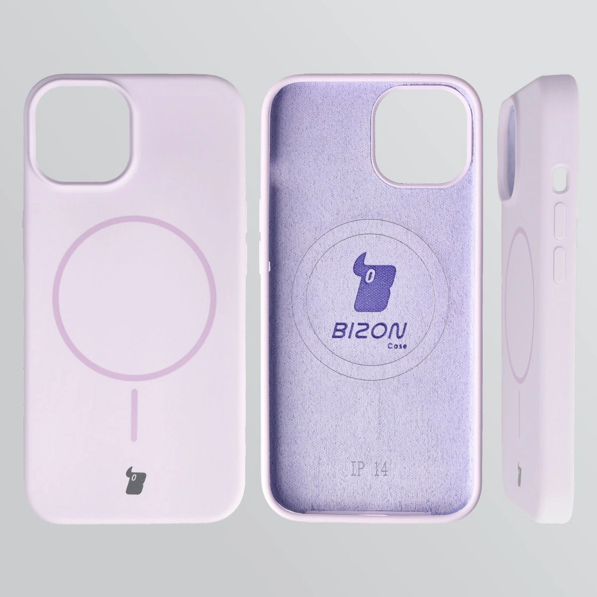 Konstrukcja etui Bizon Soft Case Magnetic: silikon, mikrofibra i zintegrowane osłony do Apple iPhone 14