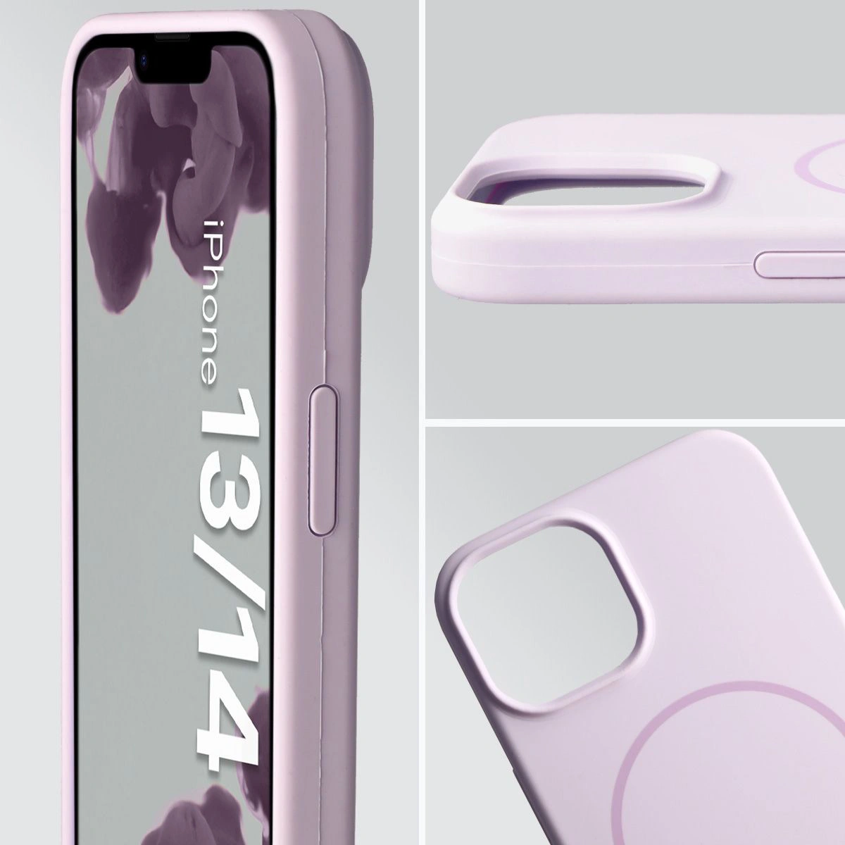 Zbliżenie na wycięcie na obiektywy w etui Bizon Soft Case do Apple iPhone 14