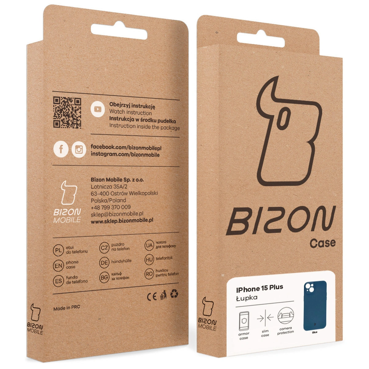 Cutie Kraft Bizon Case cu eticheta dedicată pentru Apple iPhone 15 Plus
