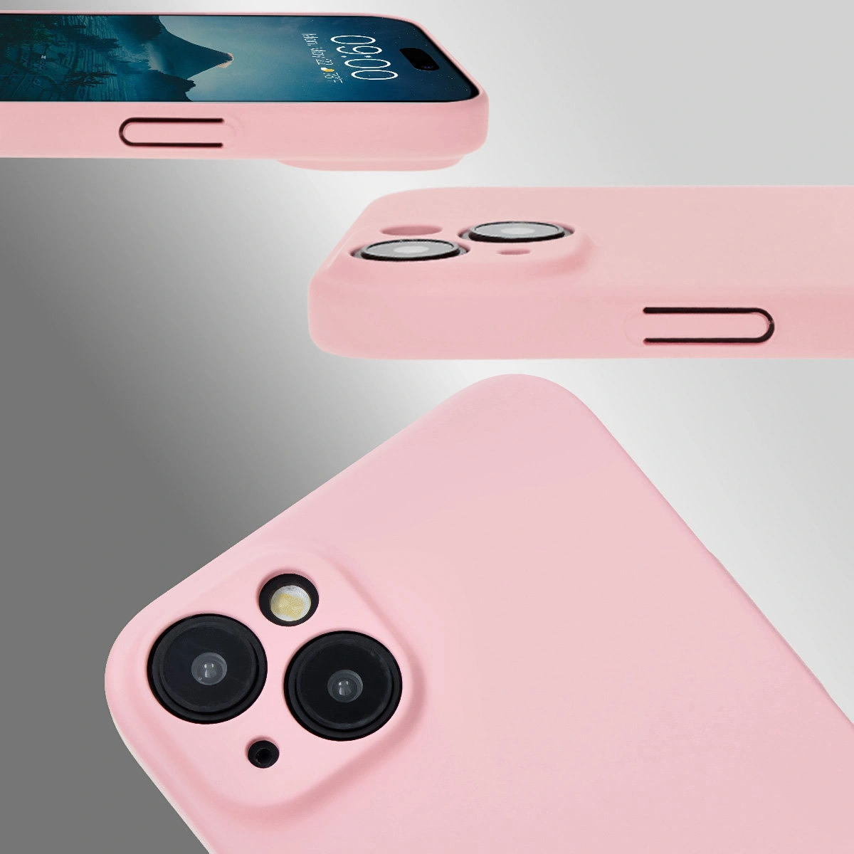 Decupaje dedicate și borduri ridicate pentru cameră și ecran în etui-ul Bizon Case Łupka pentru Apple iPhone 15 Plus
