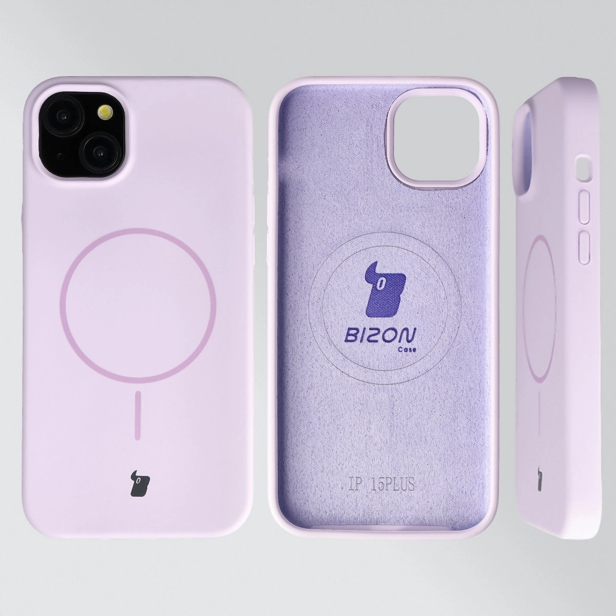 Konstrukcja etui Bizon Soft Case Magnetic: silikon, mikrofibra i zintegrowane osłony do Apple iPhone 15 Plus