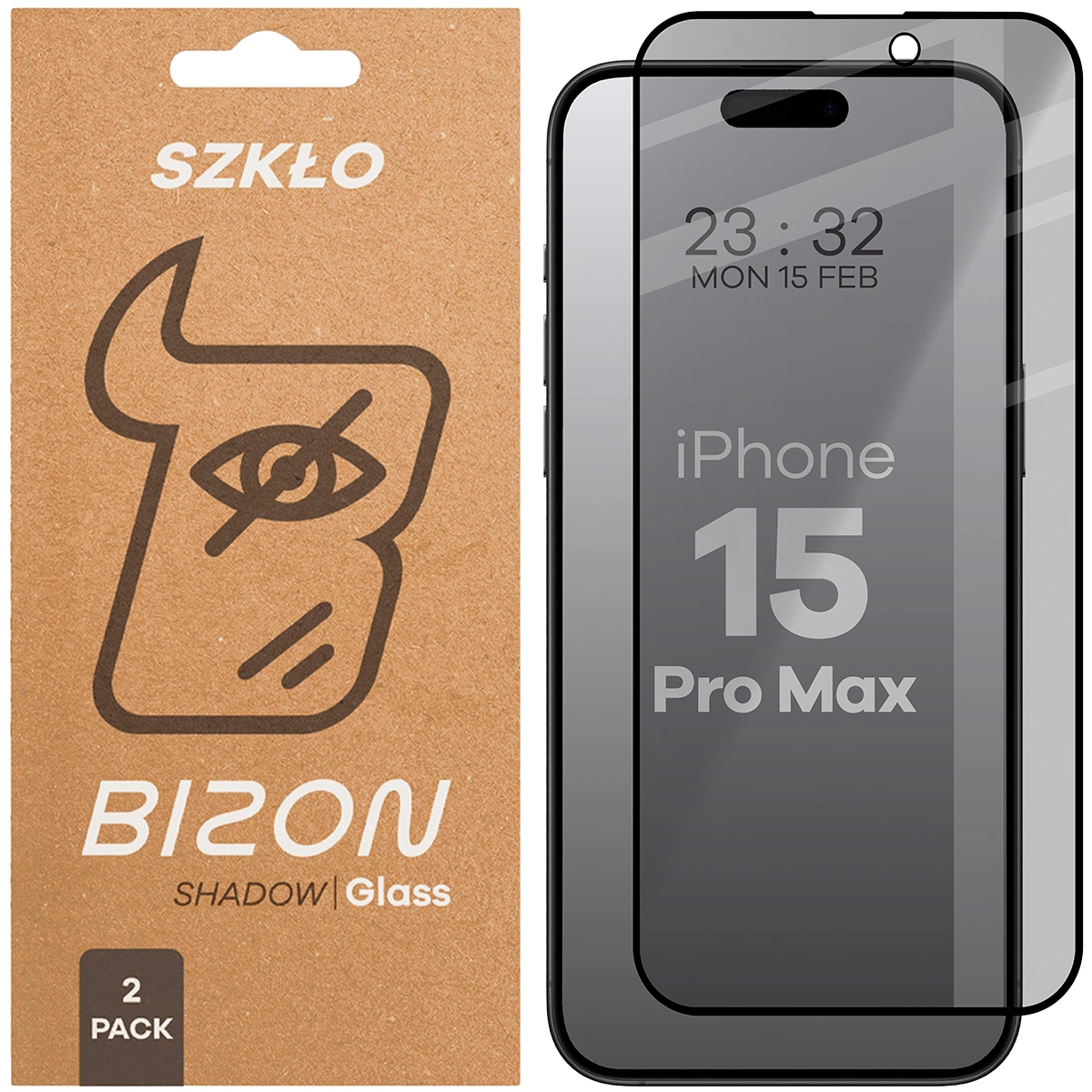 Szkło prywatyzujące Bizon Glass Edge Shadow Duo do Apple iPhone 15 Pro Max