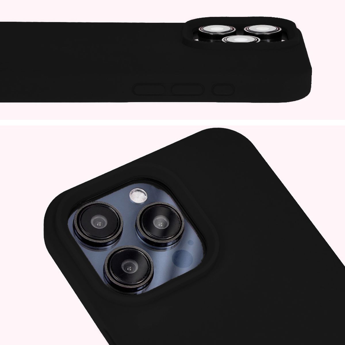 Prim-plan al decupajului pentru lentile în husa Bizon Soft Case