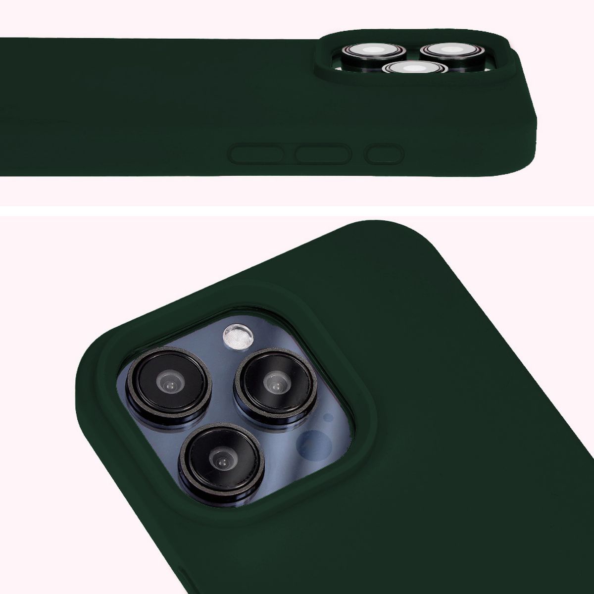 Prim-plan pe decupajul pentru obiective în husa Bizon Soft Case