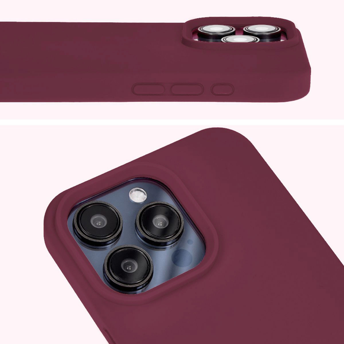 Prim-plan pe decupajul pentru obiective în husa Bizon Soft Case