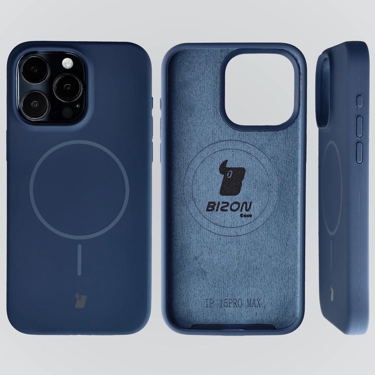 Konstrukcja etui Bizon Soft Case Magnetic: silikon, mikrofibra i zintegrowane osłony do Apple iPhone 15 Pro Max