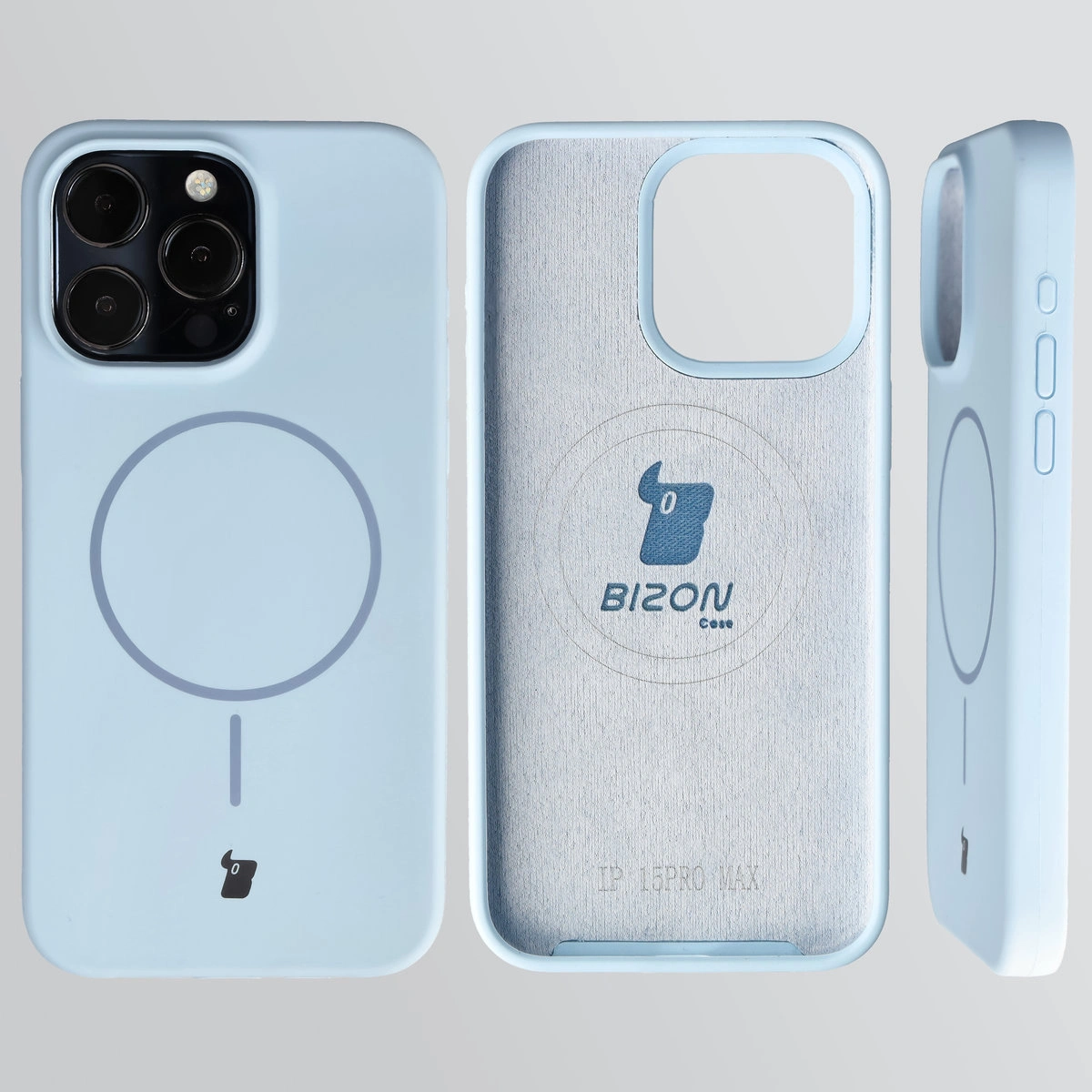 Konstrukcja etui Bizon Soft Case Magnetic: silikon, mikrofibra i zintegrowane osłony do Apple iPhone 15 Pro Max