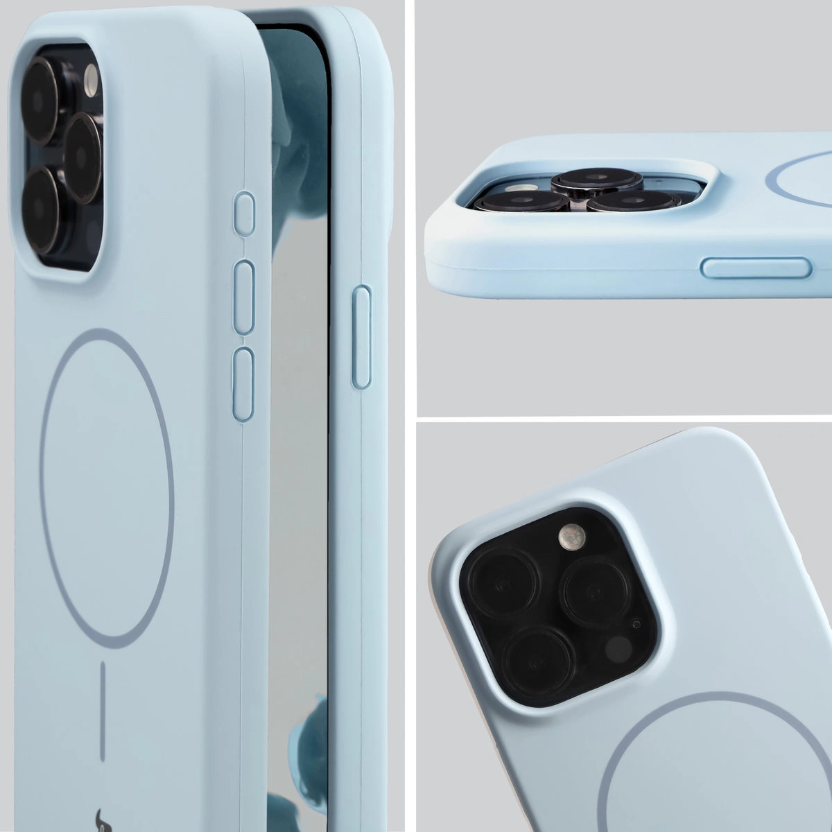 Zbliżenie na wycięcie na obiektywy w etui Bizon Soft Case do Apple iPhone 15 Pro Max