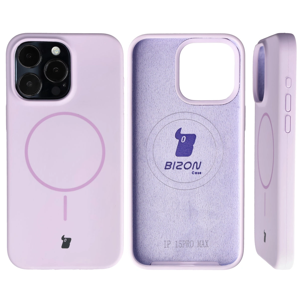 Konstrukcja etui Bizon Soft Case Magnetic: silikon, mikrofibra i zintegrowane osłony do Apple iPhone 15 Pro Max
