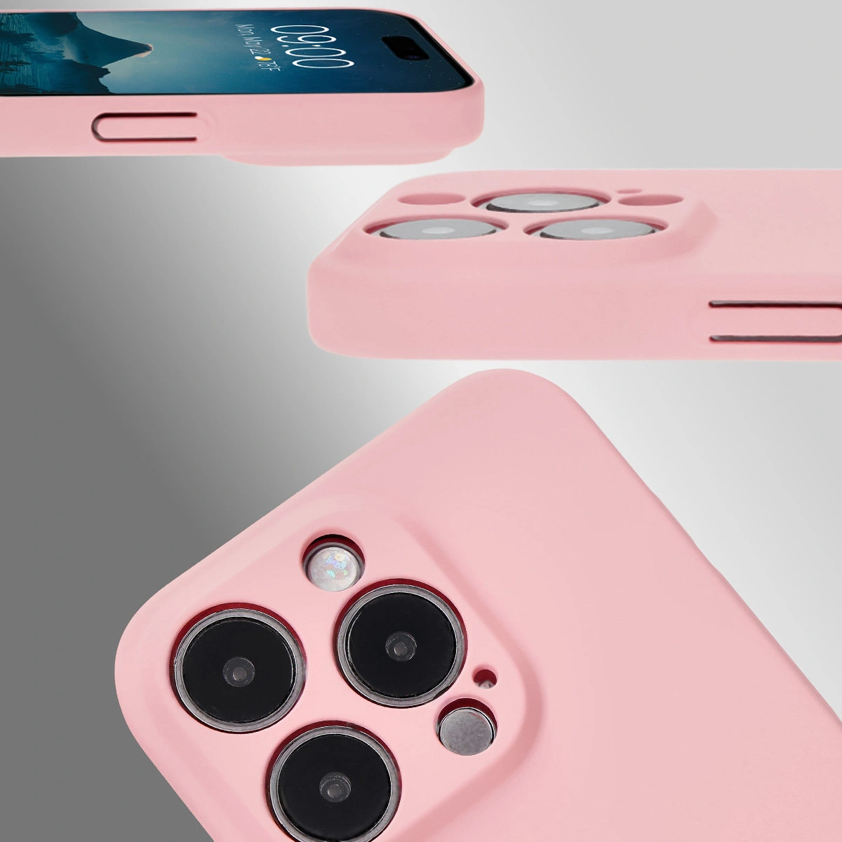 Decupaje dedicate și margini ridicate ale camerei și ecranului în etui Bizon Case Łupka pentru Apple iPhone 15 Pro