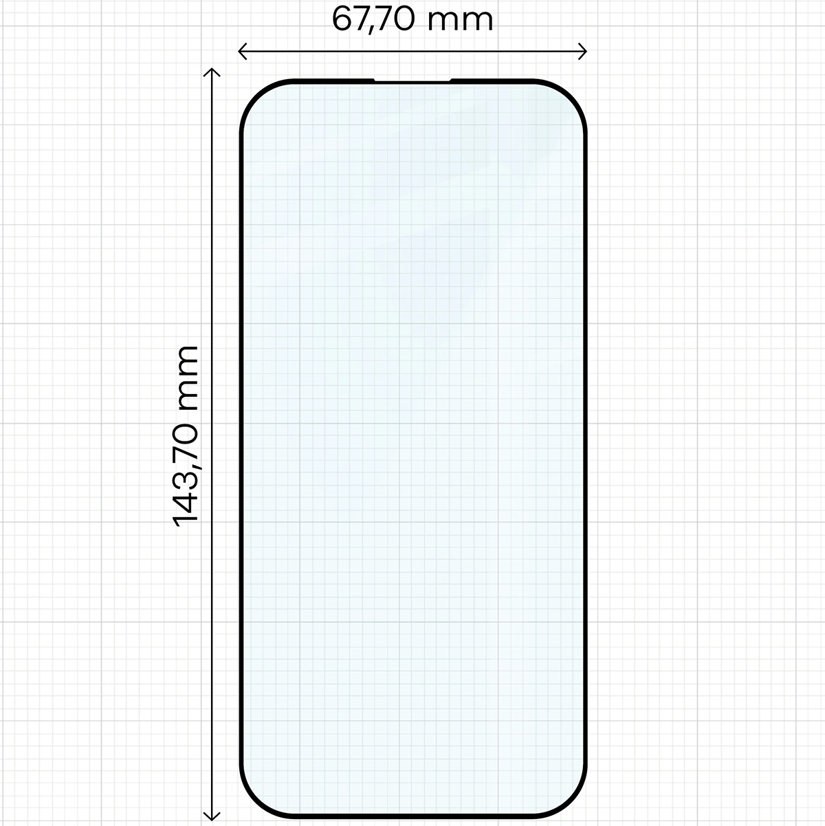 Wymiary szkła Bizon Glass Edge Duo do Apple iPhone 15 Pro