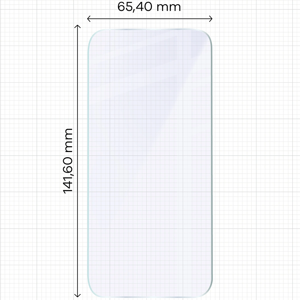 Miarka z wymiarami szkła hybrydowego Bizon Glass Mule