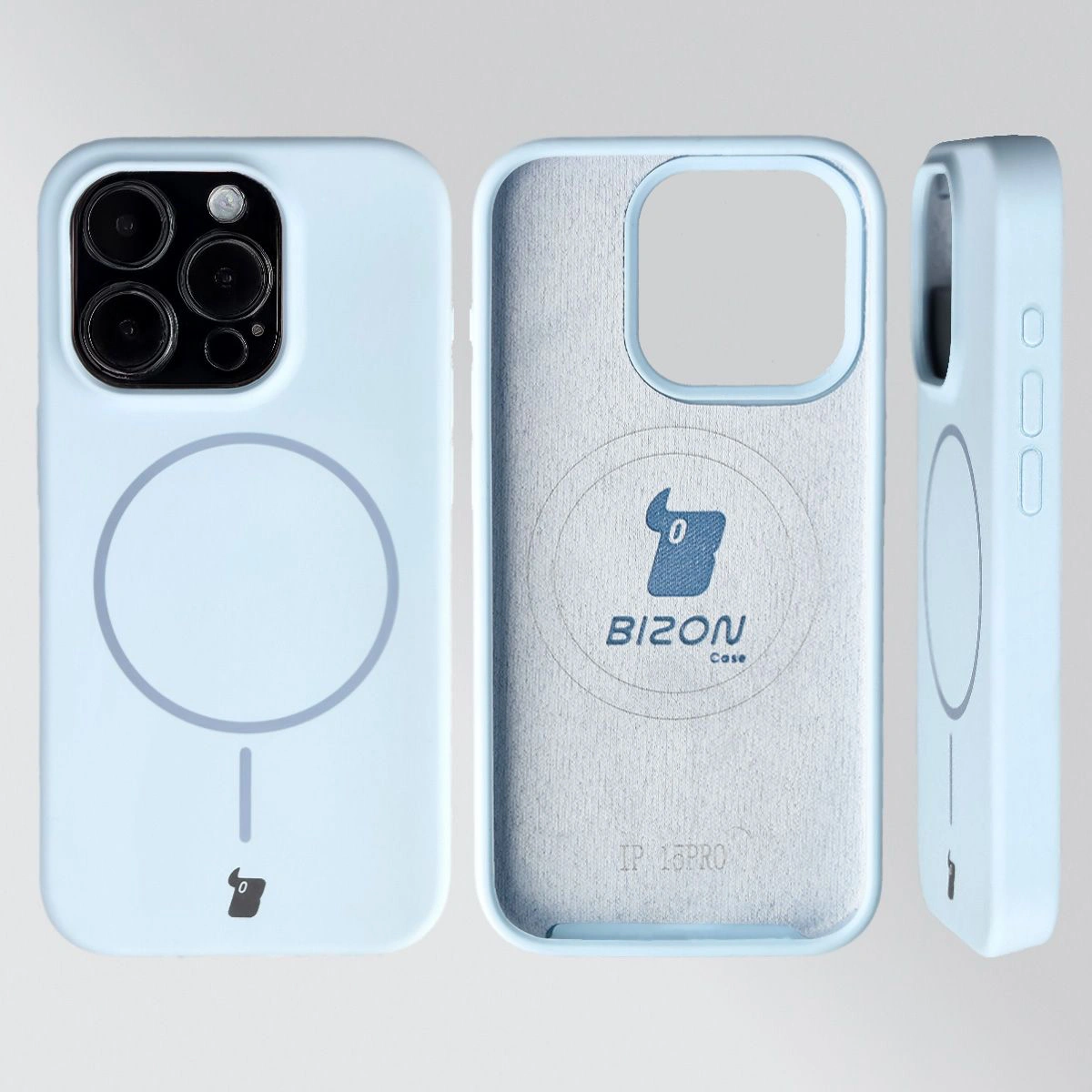 Konstrukcja etui Bizon Soft Case Magnetic: silikon, mikrofibra i zintegrowane osłony do Apple iPhone 15 Pro