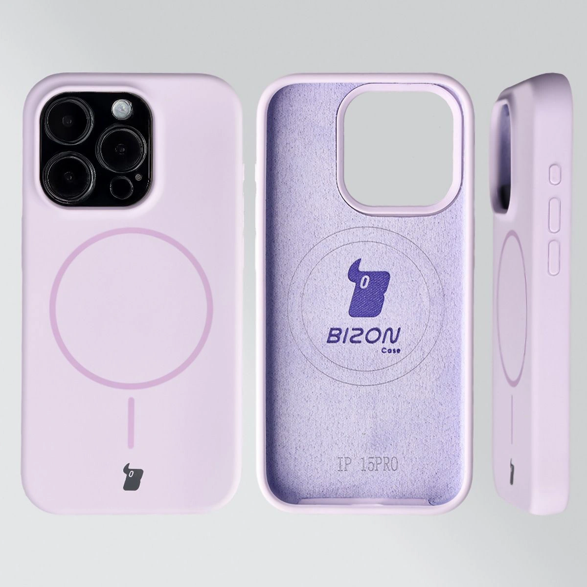 Konstrukcja etui Bizon Soft Case Magnetic: silikon, mikrofibra i zintegrowane osłony do Apple iPhone 15 Pro