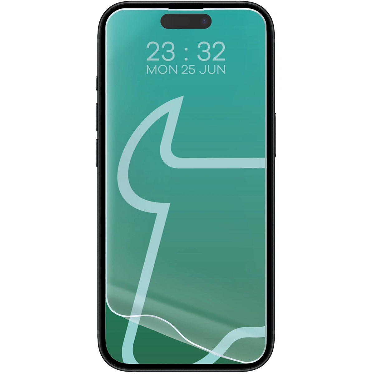 Folia hydrożelowa do Apple iPhone 15 / Apple iPhone 15 Pro / Apple iPhone 16  obok telefonu