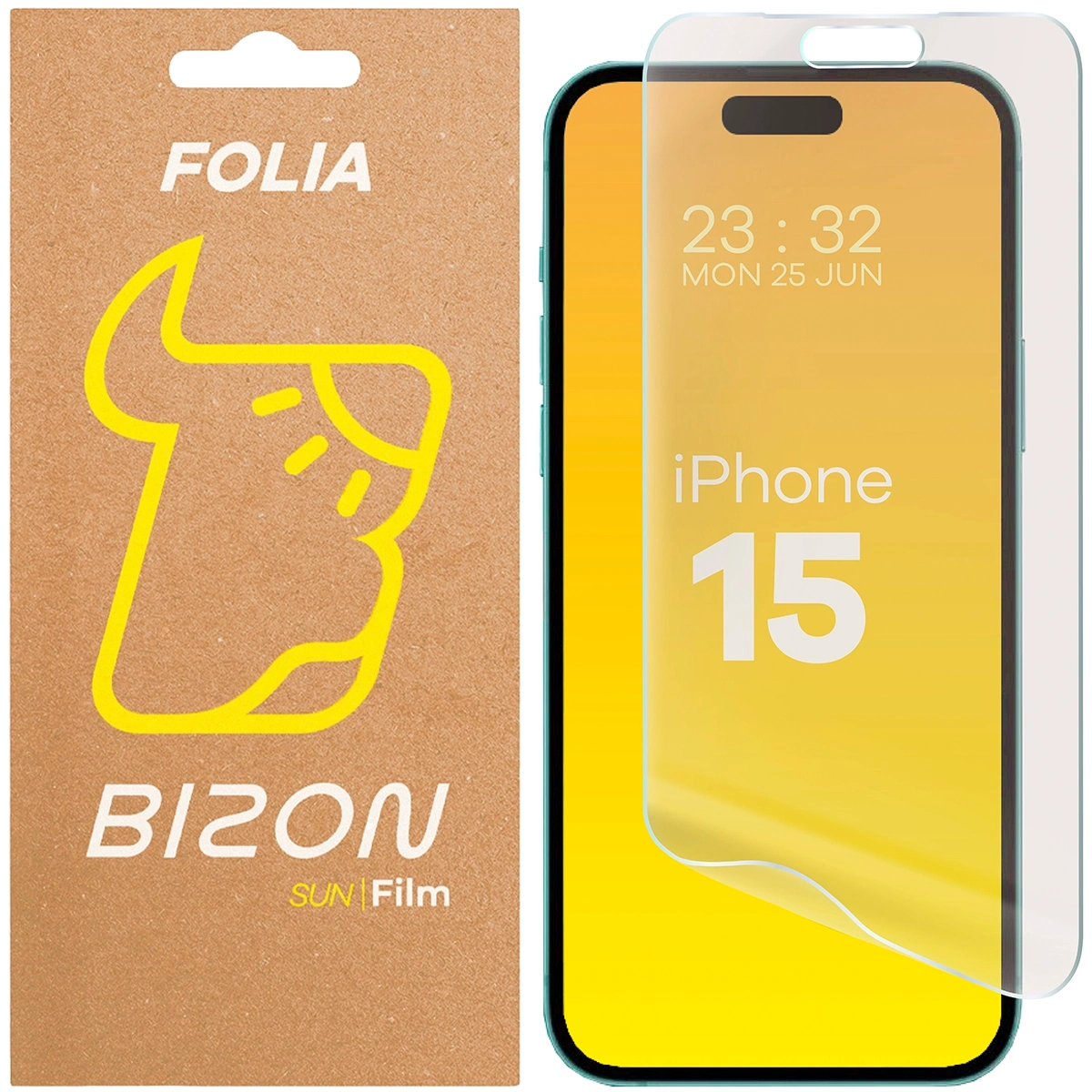 Folia matowa na ekran Bizon Glass Film Sun do Apple iPhone 15, 1 sztuka