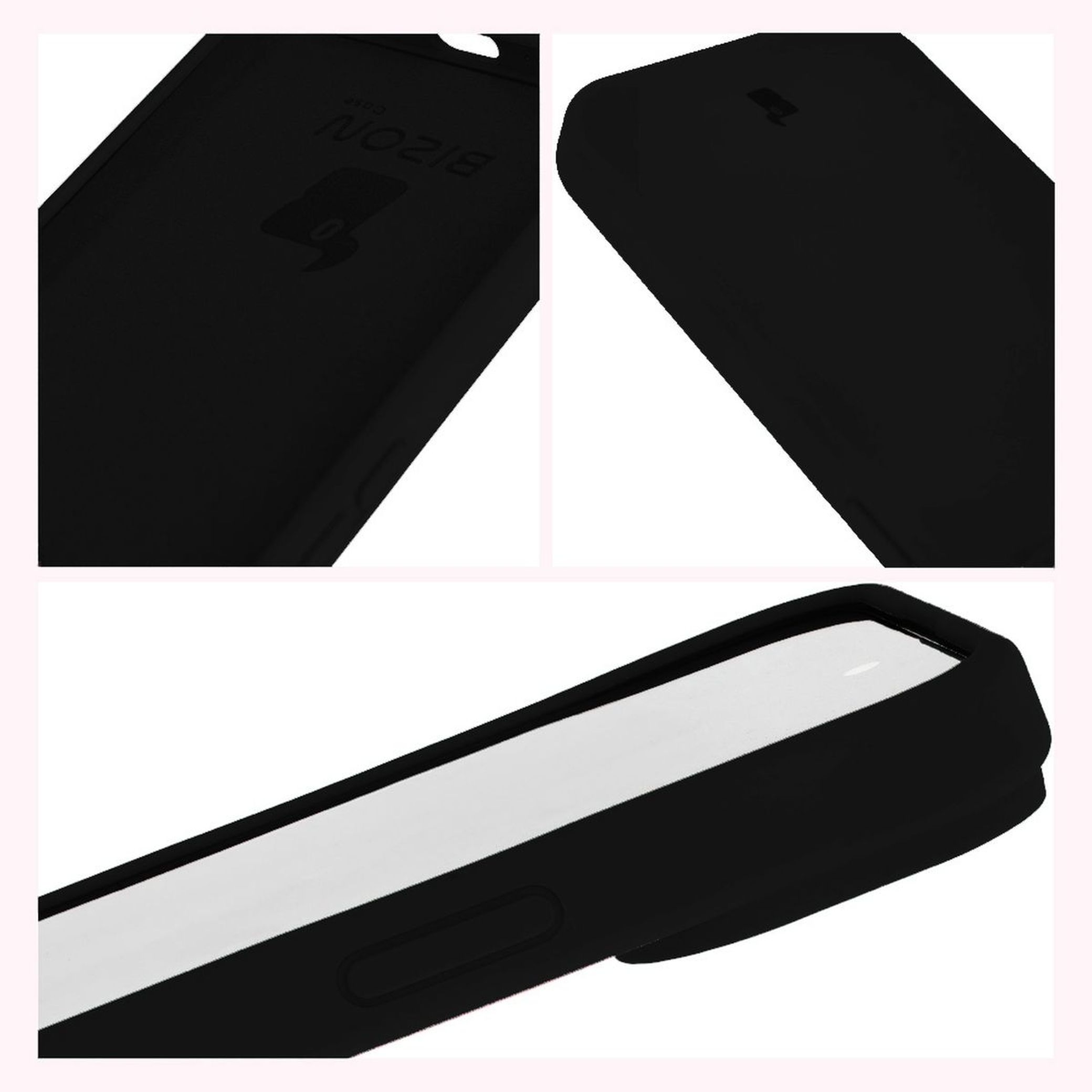 Konstruktion der Bizon Soft Case-Hülle: integrierte Abdeckungen, erhöhte Ränder und Mikrofaserpolsterung