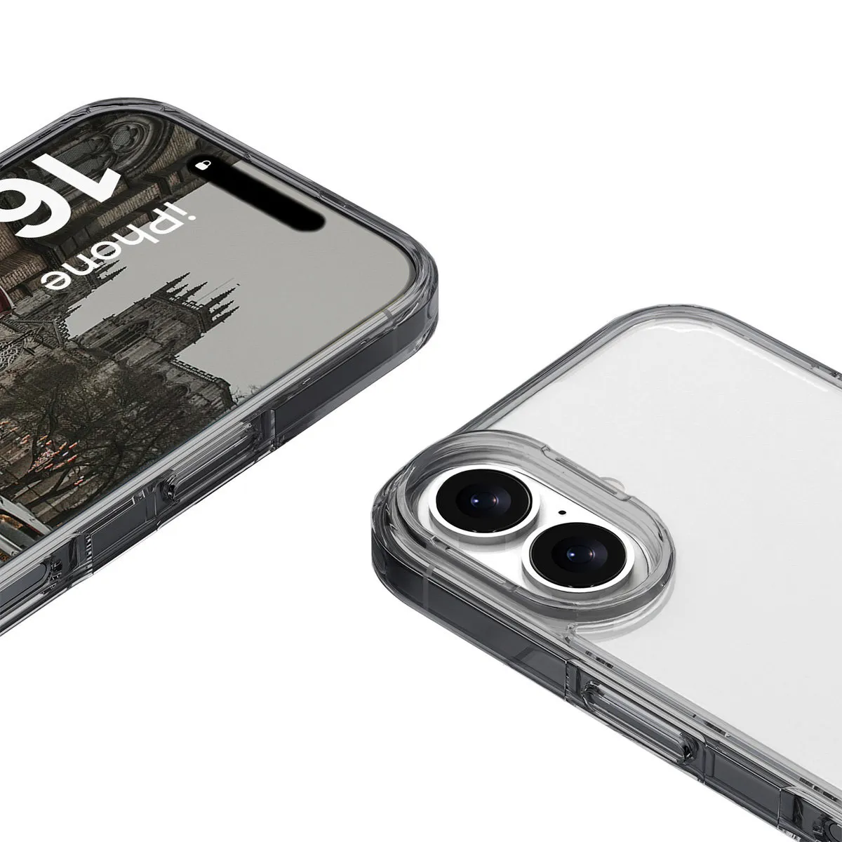 Reinforced corners and raised edges of the screen in the Bison Case Halo for Apple iPhone 16 Plus