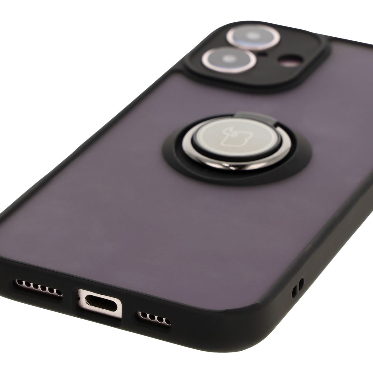 Decupaje precise, capace integrate și decupaj pentru lanyard în etui Bizon Case Hybrid Ring