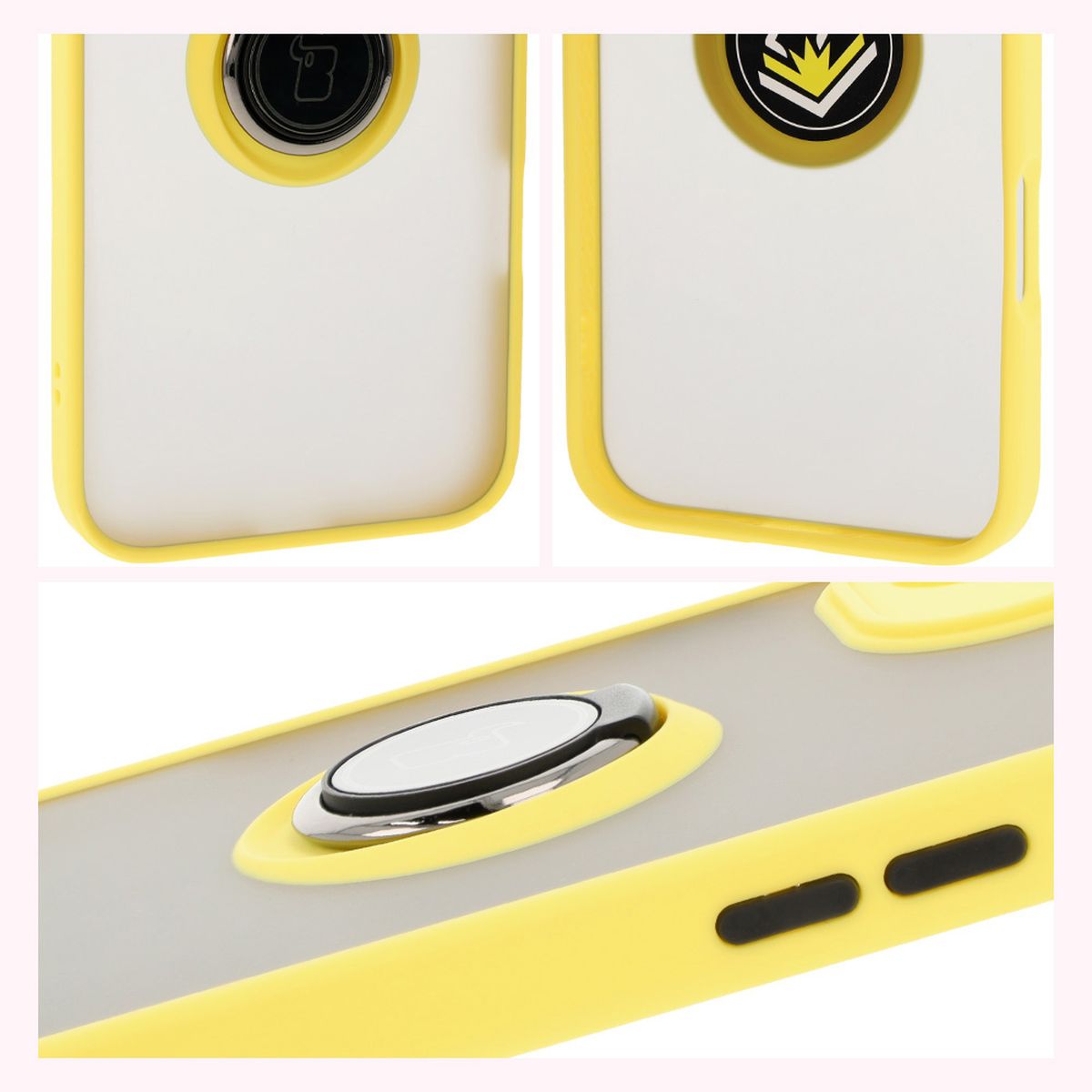 Proprietăți Bizon Case Hybrid Ring: cadru antiderapant și design mat