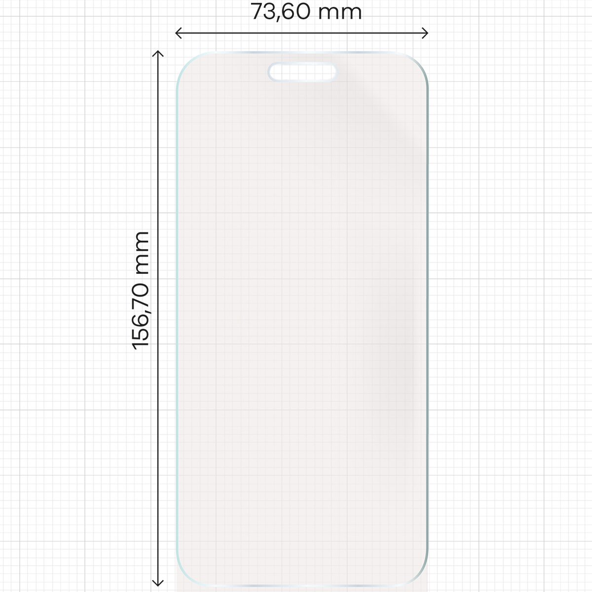 Miarka z wymiarami folii matowej Bizon Glass Hydrogel Sun