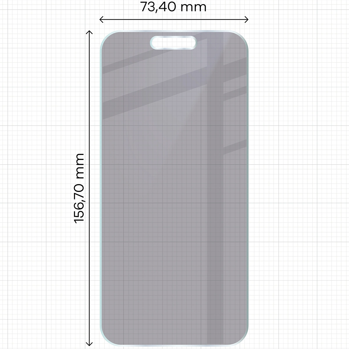 Wymiary szkła Bizon Glass Mule Shadow do Apple iPhone 16 Plus