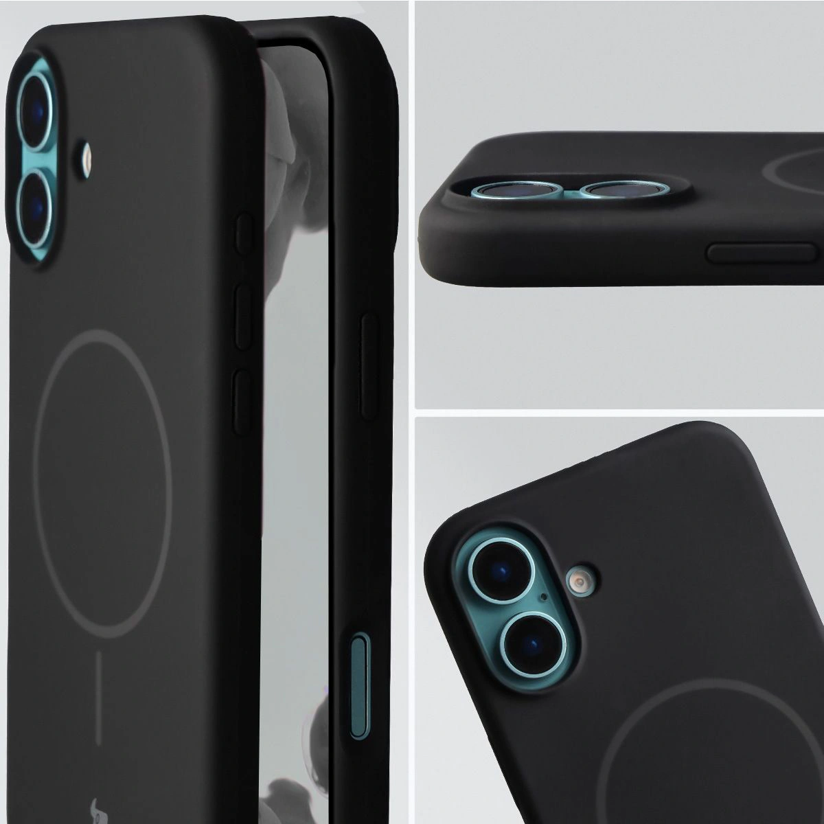 Zbliżenie na wycięcie na obiektywy w etui Bizon Soft Case do Apple iPhone 16 Plus