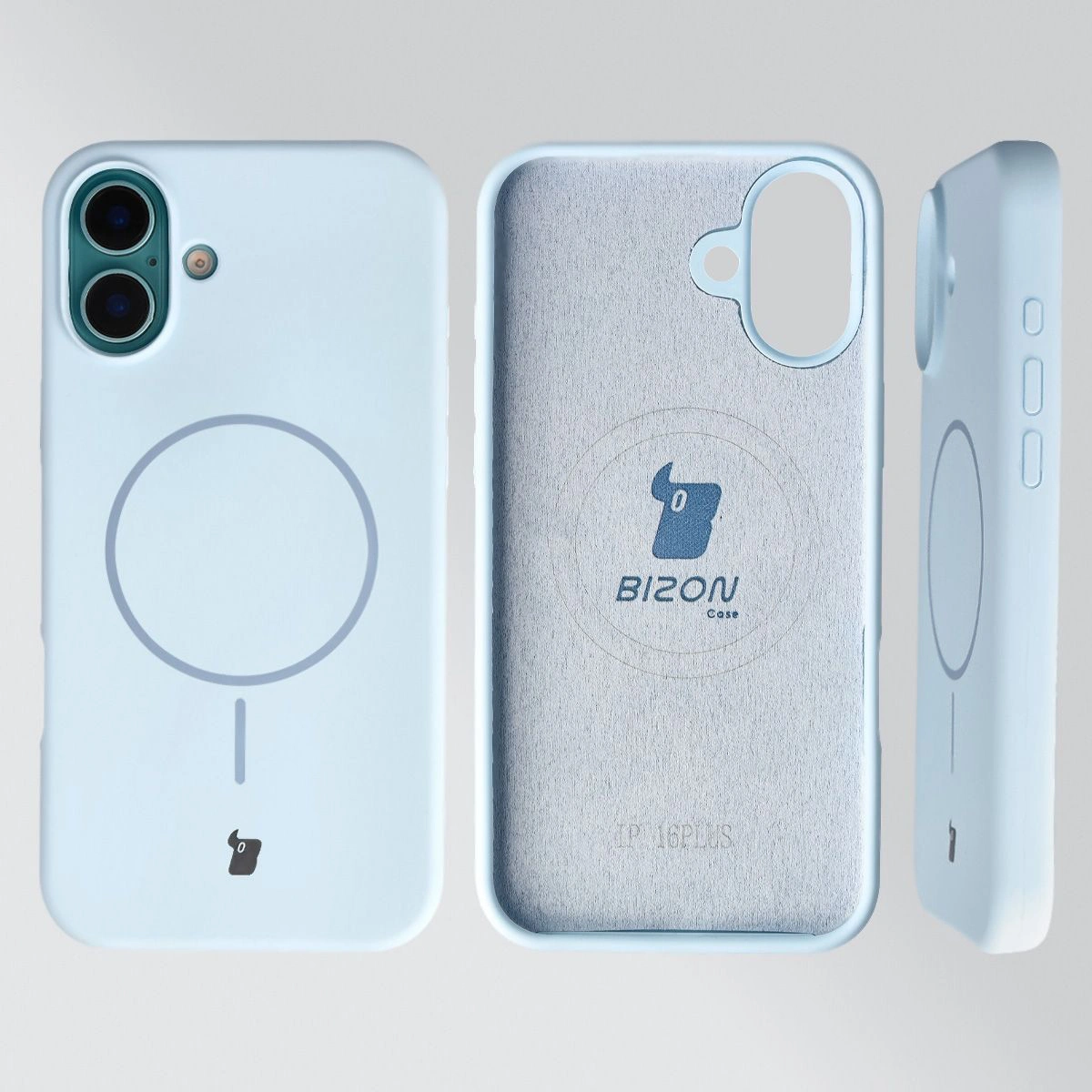 Konstrukcja etui Bizon Soft Case Magnetic: silikon, mikrofibra i zintegrowane osłony do Apple iPhone 16 Plus