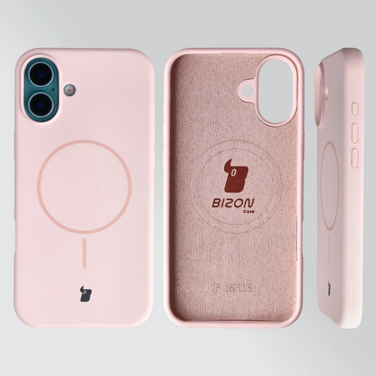 Konstrukcja etui Bizon Soft Case Magnetic: silikon, mikrofibra i zintegrowane osłony do Apple iPhone 16 Plus