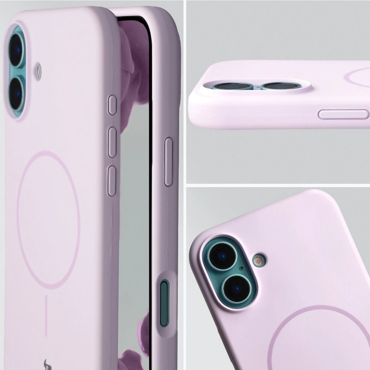 Zbliżenie na wycięcie na obiektywy w etui Bizon Soft Case do Apple iPhone 16 Plus