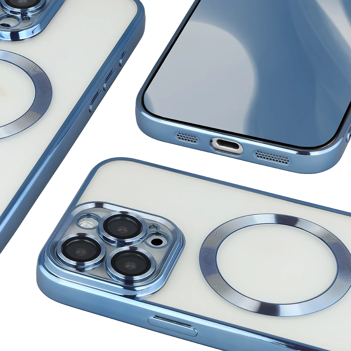 Zbliżenie na wbudowaną ochronę aparatu w Bizon Case GuardO do Apple iPhone 16 Pro Max