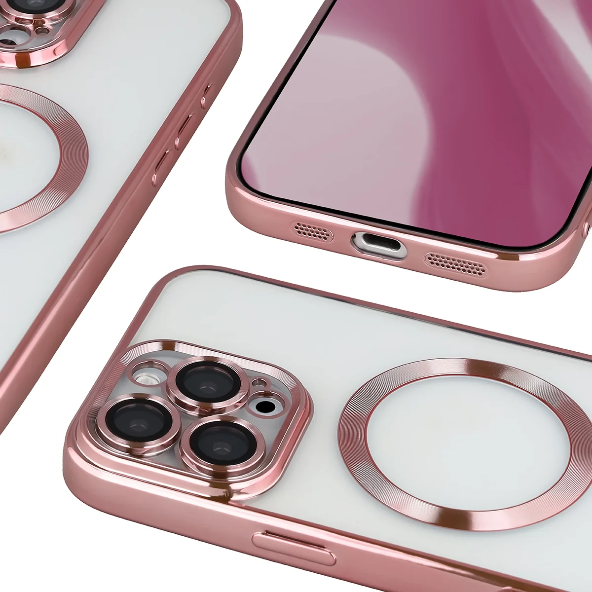 Zbliżenie na wbudowaną ochronę aparatu w Bizon Case GuardO do Apple iPhone 16 Pro Max