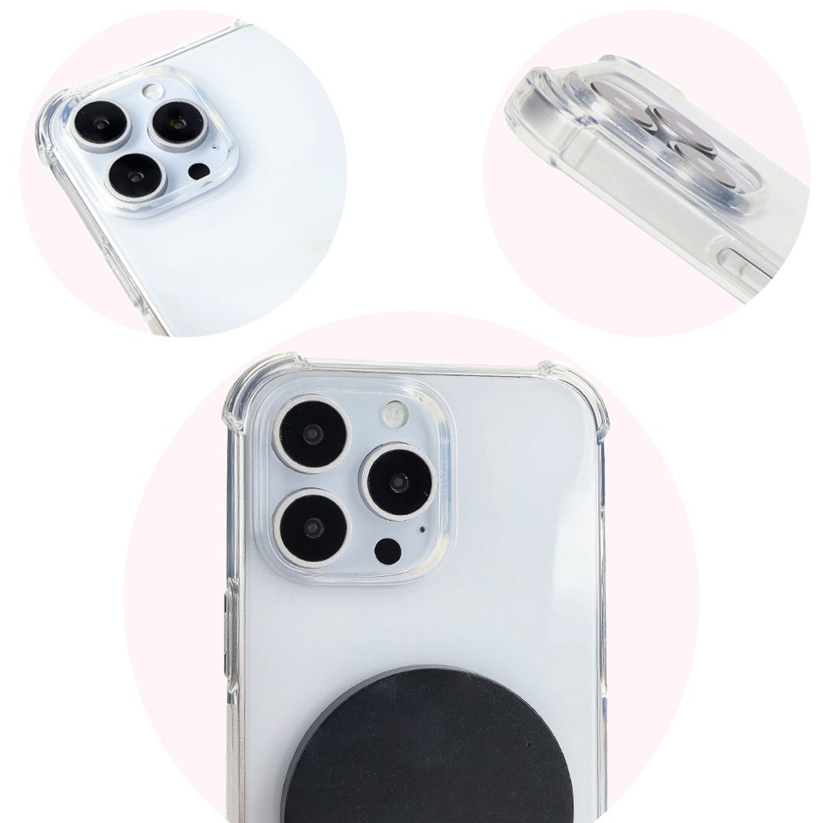 Reinforced corners, raised edges of the screen, and dotted texture in Bizon Case Salpa